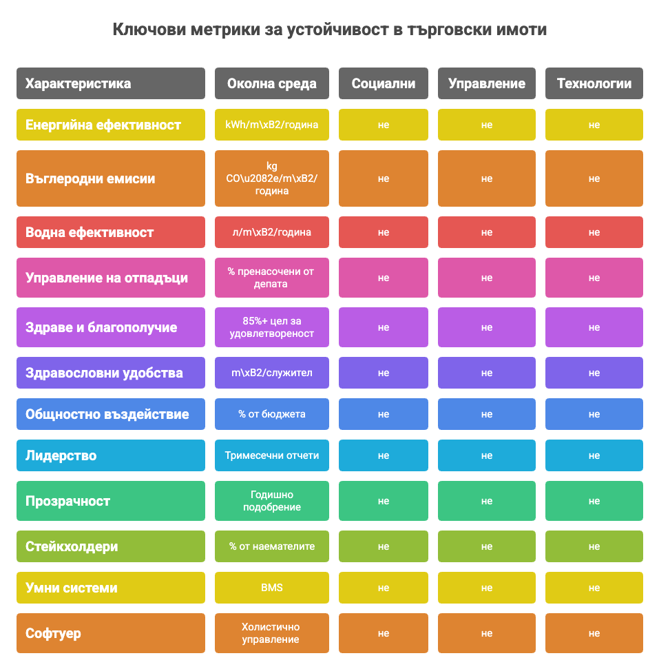 Ключови метрики за устойчивост в търговски имоти - visual selection